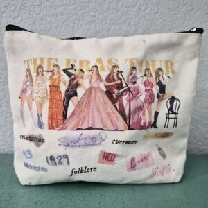 Taylor Swift Eras Tour Canvas Zipper Pouch Cosmetic Bag 1989 Midnights Folklore